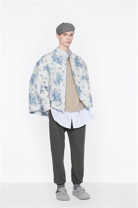 dior blue and white print|Short Cape Blue and White Technical Taffeta with Heathered.